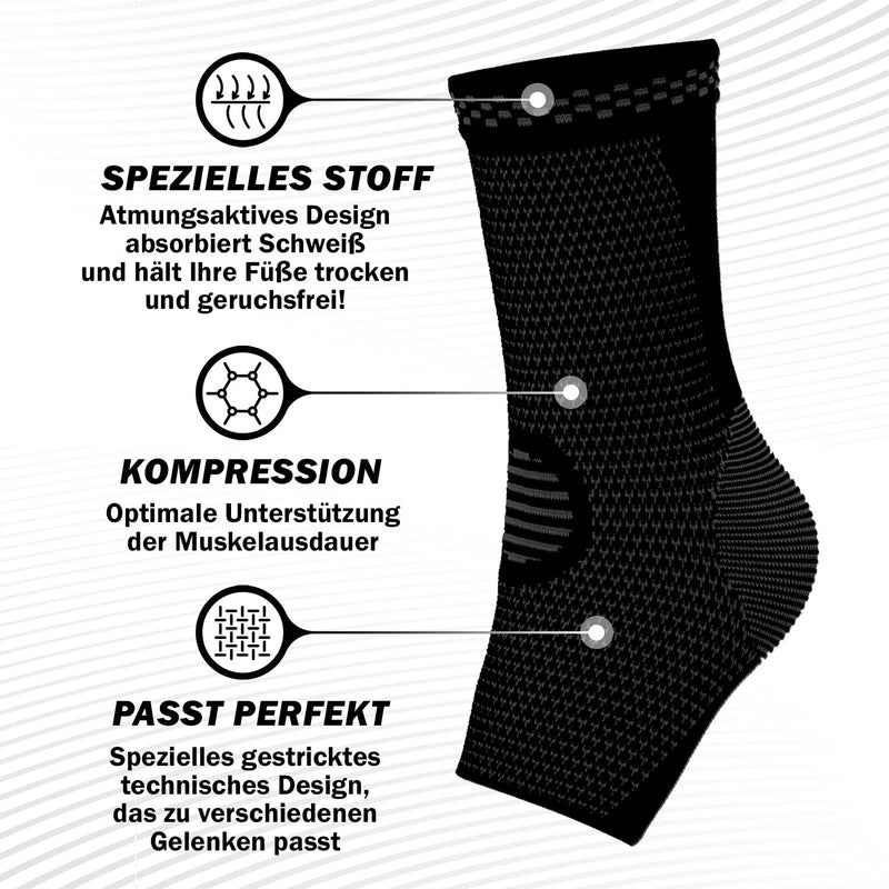 Powerlix,Powerlix Ankle Support 1 Pair Professional Ankle Brace For Women / Men Compression Socks Foot Bandage For Plantar Fasciitis, Arthritis, Acl, Joint Pain, Heel Spurs, Sports, Black, L - NewNest Australia