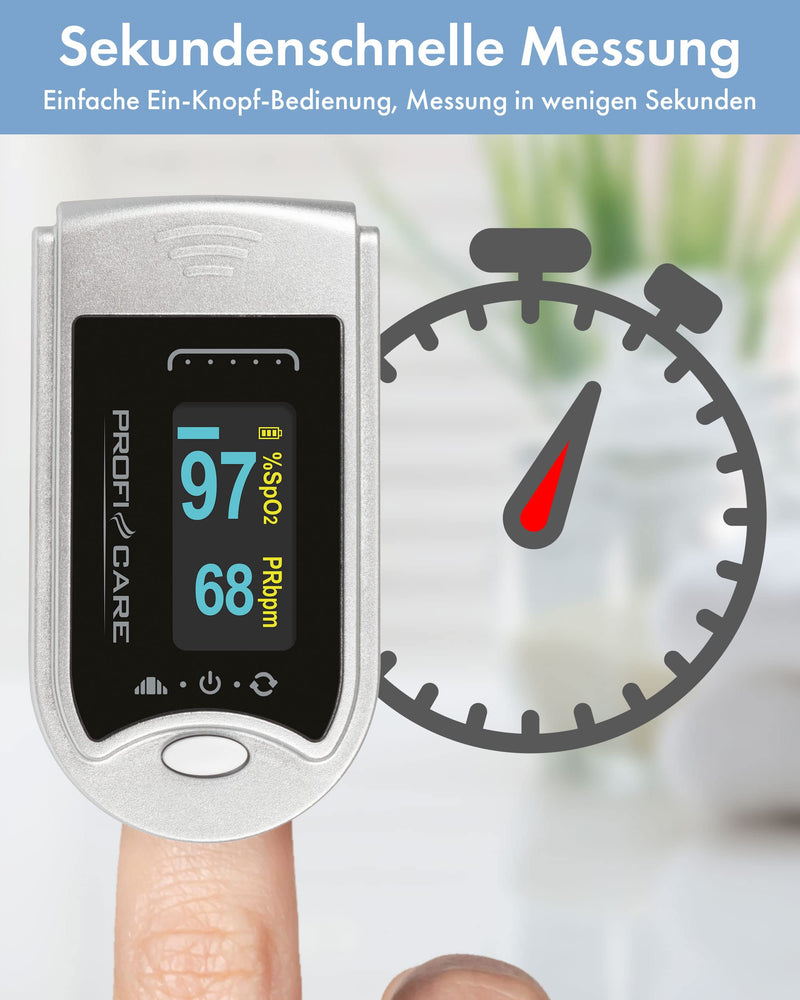 Proficare Pc-Po 3104 Pulse Oximeter For Measuring Pulse And Oxygen Saturation On The Finger, 3-In-1 For Measuring Pulse, Oxygen Saturation And Perfusion Index, Oximeter Finger Clip - NewNest Australia