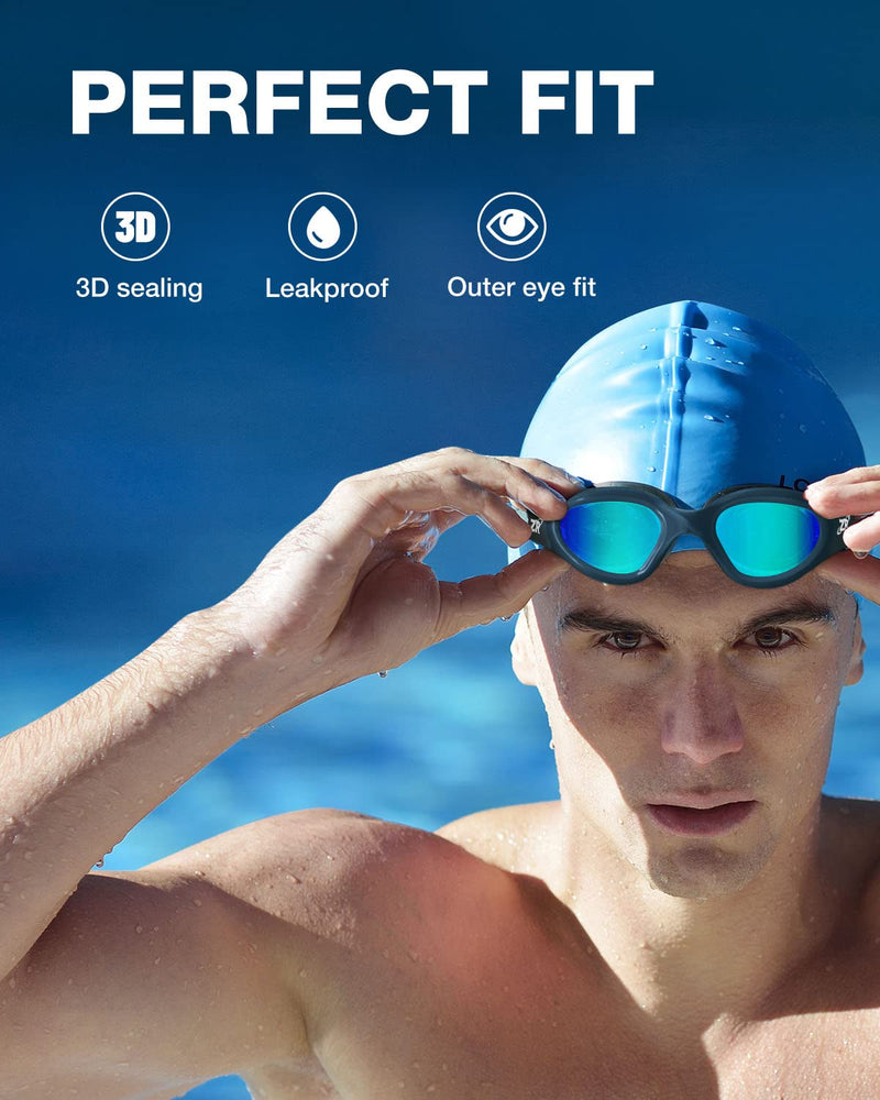 ZIONOR Swim Goggles, G1 Polarized Swimming Goggles Anti-Fog for Adult Men Women A6-g1-polarized Mirror Gold Lens - NewNest Australia