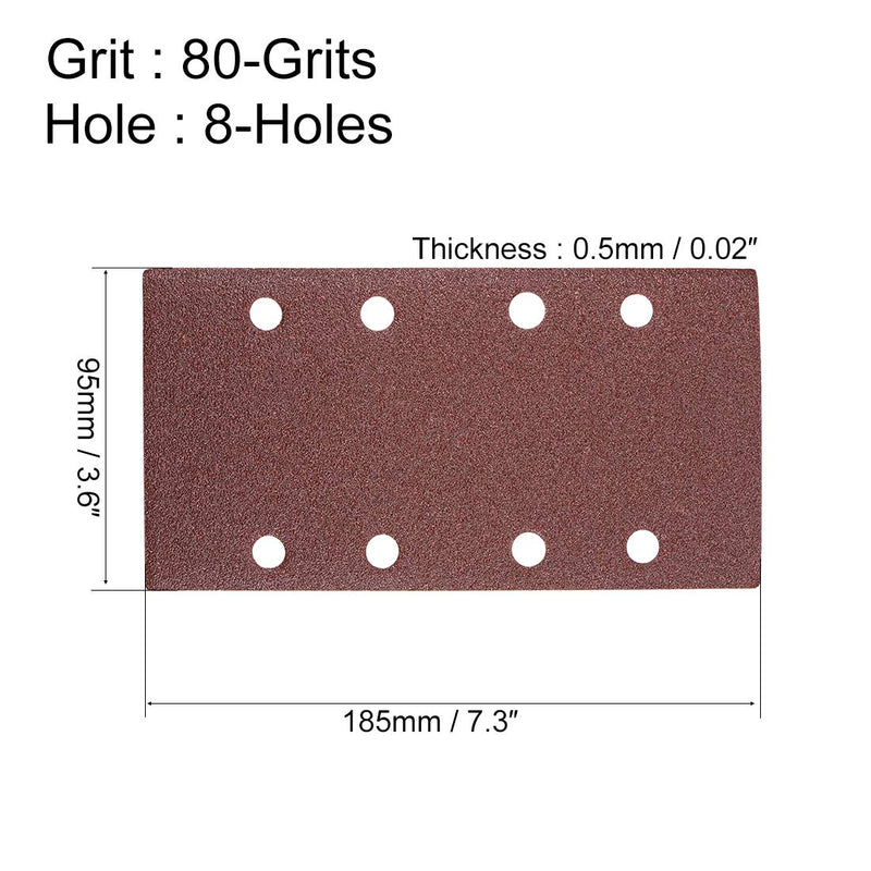 uxcell 80 Grit 1/3 Sanding Sheet Sander Sandpaper Hook and Loop Pads 8 Hole 5pcs - NewNest Australia