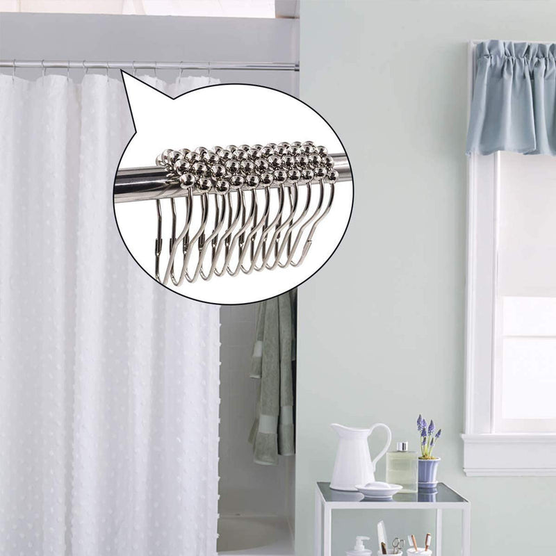 Shower Curtain Hooks, 24 PCS, Bathroom Shower Curtains Rings, Resistant Stainless Steel Shower Curtain Hooks Rings for Bathroom Shower Curtain Liner Rod, Heavy Duty Roller Glide Hanger Bath Drape Loop - NewNest Australia