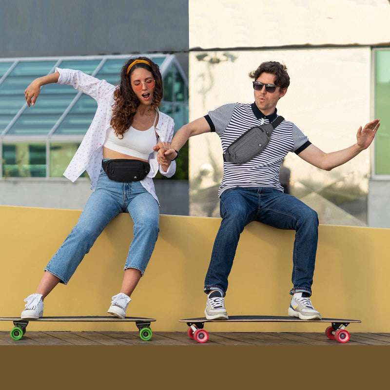 WATERFLY Fanny Pack Waist Bag: Runner Small Hip Pouch Bum Bag Running Fannie Pack Phanny Fannypack Waistpack Bumbag Beltbag Sport Slim Fashionable for Jogging Hiking Woman Man Grey - NewNest Australia