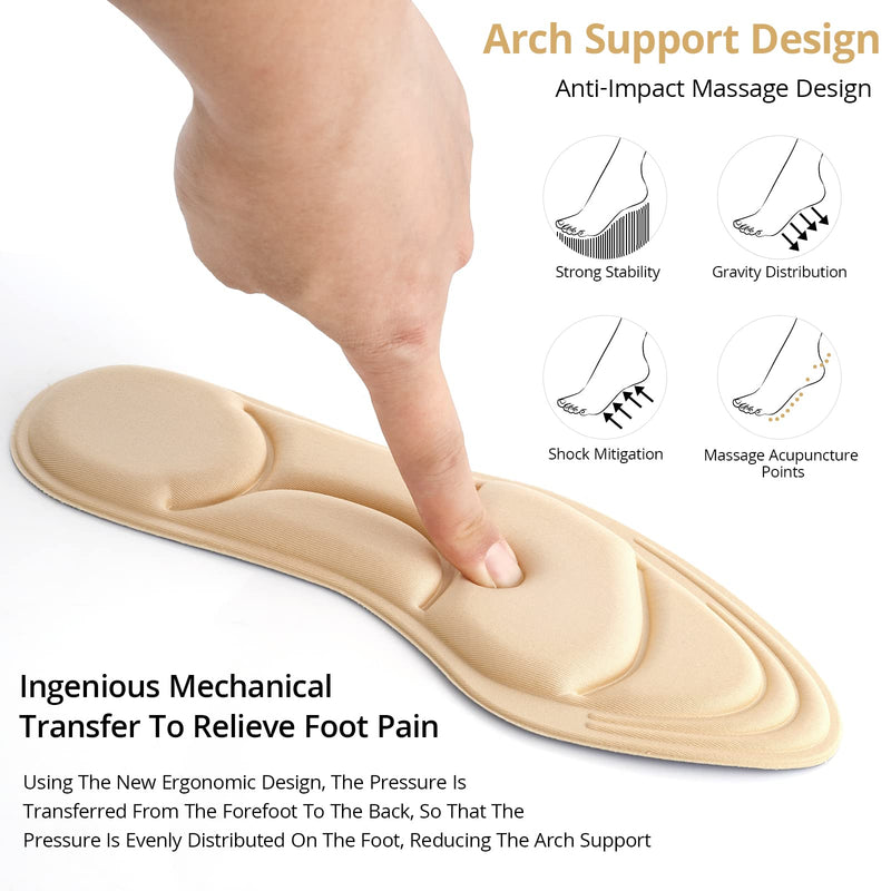 WLLHYF 3 Pairs Foot Pads Inserts Insoles High Heel Cushion Grips Standing All Day for Too Big Loose Shoe Sneakers Sole Protector Filler Feet Arch Bottom Liners Replacement for Women Men - NewNest Australia