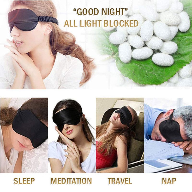 Sleep Mask,Silk Eye Mask for Sleeping Women/Men/Girls,19 Momme Both Sides 100% Pure Mulberry Silk Blackout Anti-Allergy Blindfold with Elastic Strap for Night,Travel,Nap,Meditation (Pink) Pink - NewNest Australia