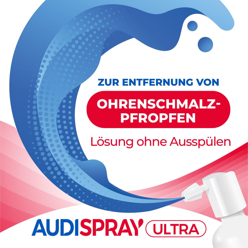 AUDISPRAY Ultra - Treatment of earwax plugs - Rapid dissolution of earwax plugs - Ear spray 20 ml - NewNest Australia
