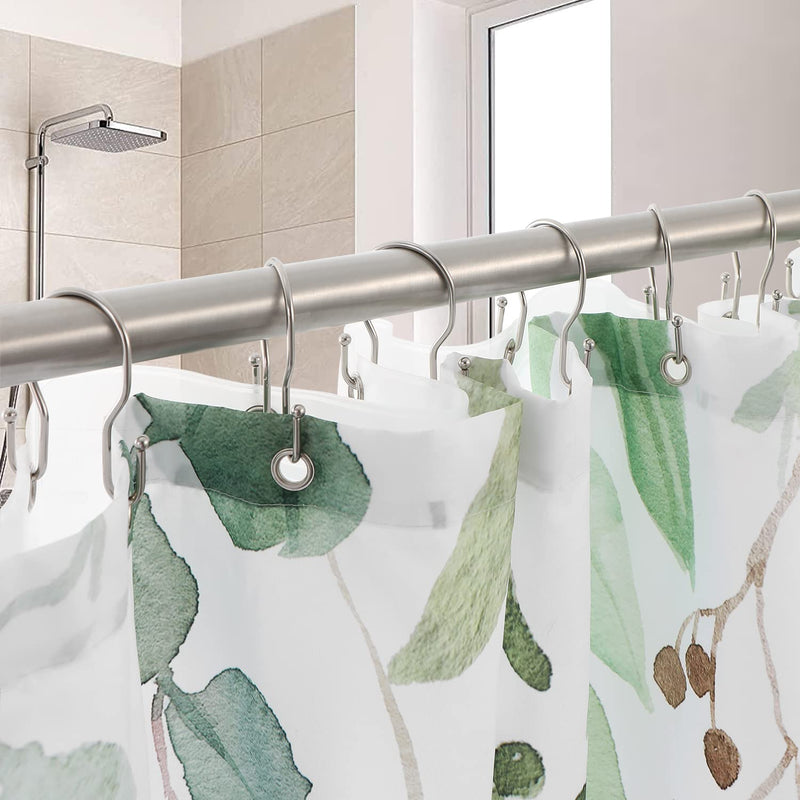 24 Pack Double Shower Curtain Hooks Rings, TENOVEL Double Sided Shower Curtain Hooks Rust Proof for Shower Curtain, Durable Bathroom Shower Hangers Rings for Shower Rods, Brushed Nickel - NewNest Australia