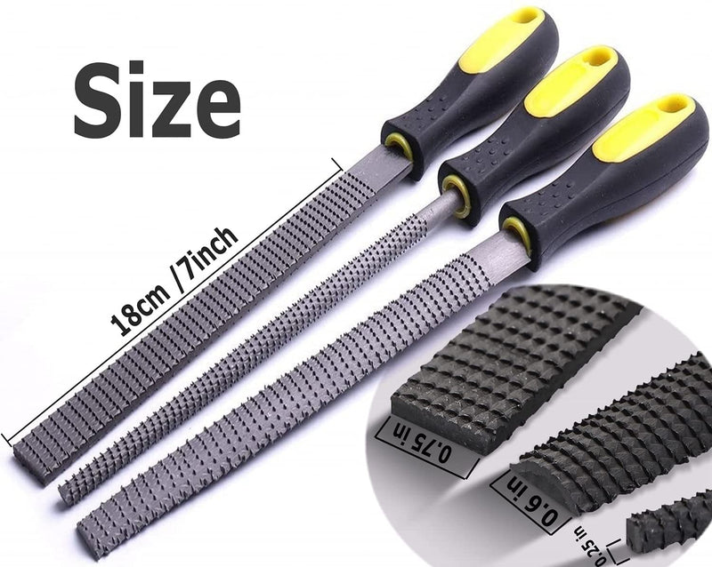 AihuiWood Rasp File Set 3 Pack Wood File Woodworking Files, Round, Half-round, Flat File Rasp High Quality Carbon Steel Rasp File for Woodworking Shaping, Sharping Wood - NewNest Australia