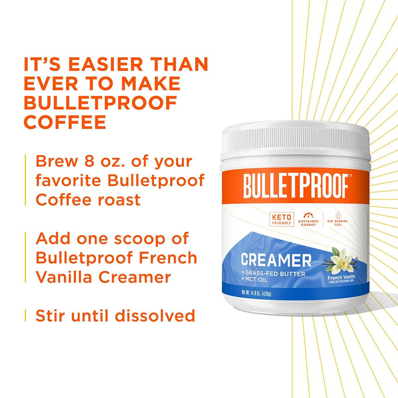 Bulletproof French Vanilla Creamer, 14.8 Ounces, Keto Coffee Creamer with MCT Oil and Grass-Fed Butter - NewNest Australia