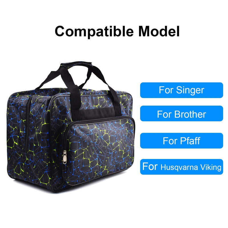 TLBTEK Black Sewing Machine Carrying Case,Universal Canvas Carry Tote Bag,Portable Padded Storage Dust Cover with Pockets for Sewing Machine - NewNest Australia