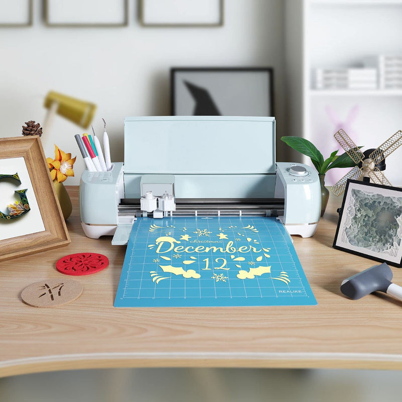 REALIKE 12x12 Lightgrip Cutting Mat for Cricut Maker 3/Maker/Explore 3/Air 2/Air/One(3 Mats), Gridded Adhesive Non-Slip Cut Mat for Crafts, Quilting, Sewing and All Arts Blue for Cricut 12*12 (3 Mats) - NewNest Australia