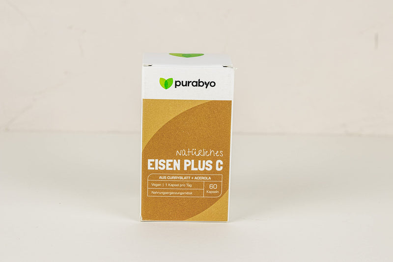 Vegetable iron from curry leaf with 40 mg of natural vitamin C from acerola | in the glass | Iron with 100% NRV | Vegan | Only 1 capsule daily | 2 month supply - NewNest Australia