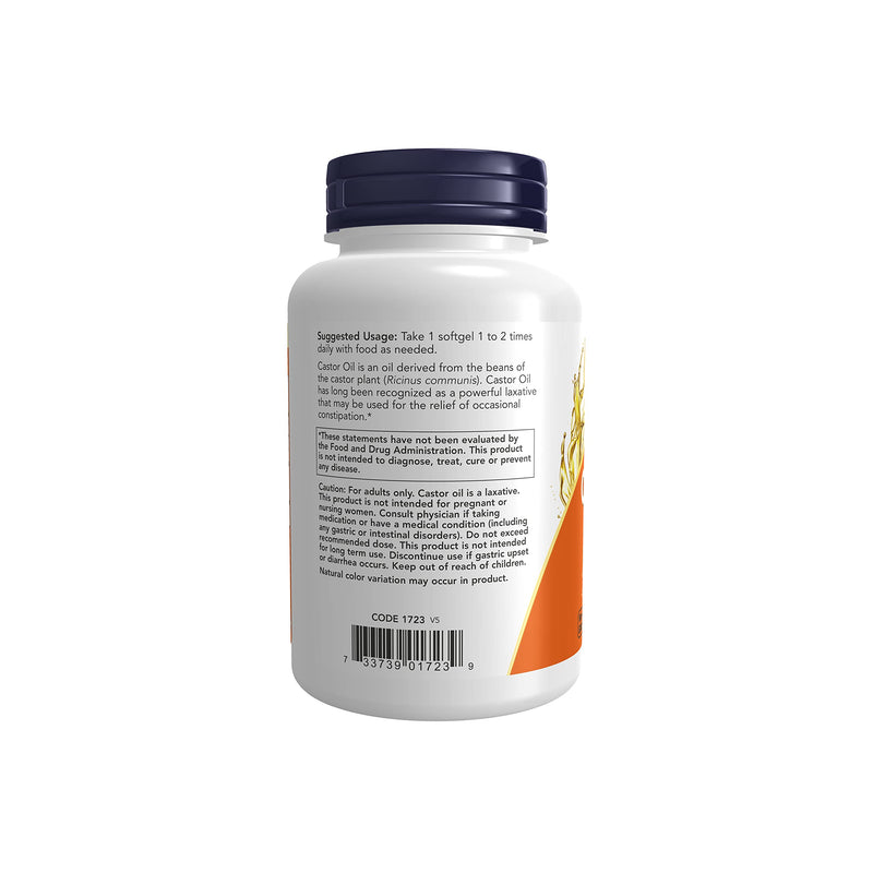 NOW Supplements, Castor Oil 650 mg with Fennel Oil, Natural Laxative*, 120 Softgels - NewNest Australia
