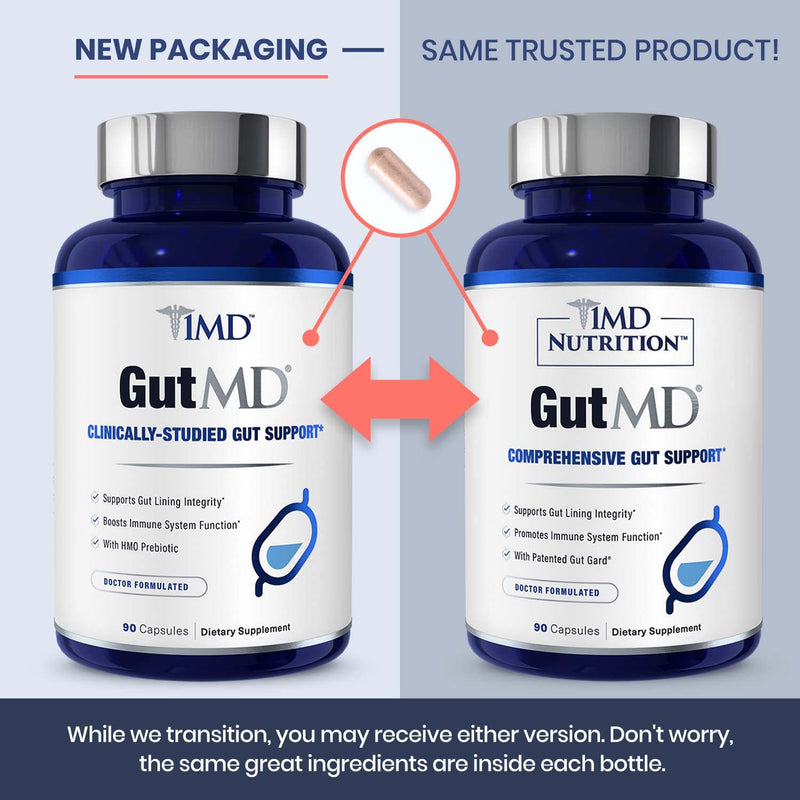 1MD Nutrition GutMD - L-Glutamine and Prebiotic for Gut Integrity | Promote Digestive Tract Health | 90 Capsules 90 Count (Pack of 1) - NewNest Australia
