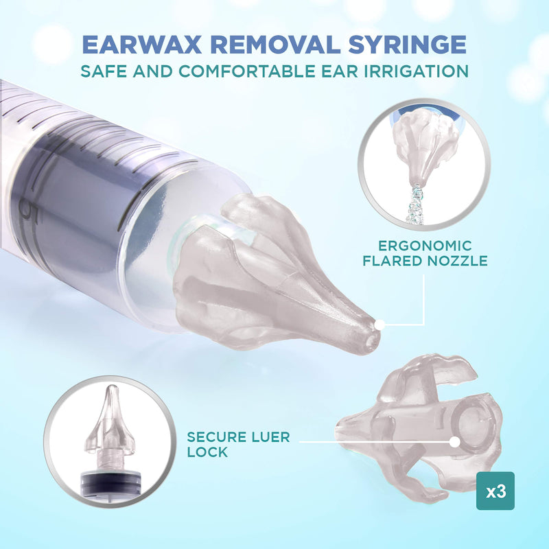 Ear Wax Remover Kit with Syringe and Spiral Tool by ProClinic | 3 x Soft Silicone Tips | Reusable and Washable Ear Cleaner for Safe Home Use | Includes Storage Case - NewNest Australia