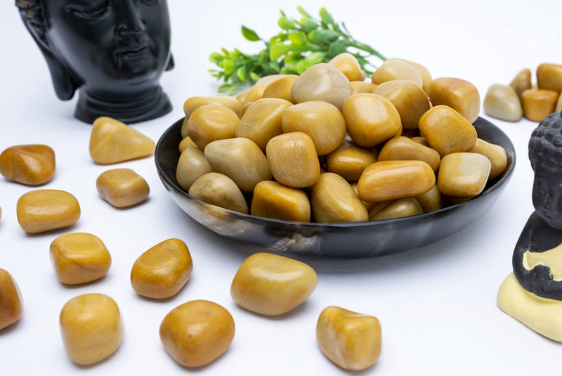 Crocon Yellow aventruine tumble stones Stones Set Pocket Crystal Healing gemstones Tumble Collection palm stone Good Luck Charm Gift Craft Home Decor Size: 20-25 mm | 1 LB Yellow Aventurine Tumbles - NewNest Australia