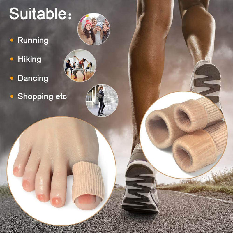 Cuttable Toe Tubes Sleeves 5 Pack, Made of Elastic Fabric Lined with Silicone Gel. Toe Sleeve Protectors Relief Toe Pressure Pain, Corn and Calluses Remover For Big Toe 10cm Length - NewNest Australia