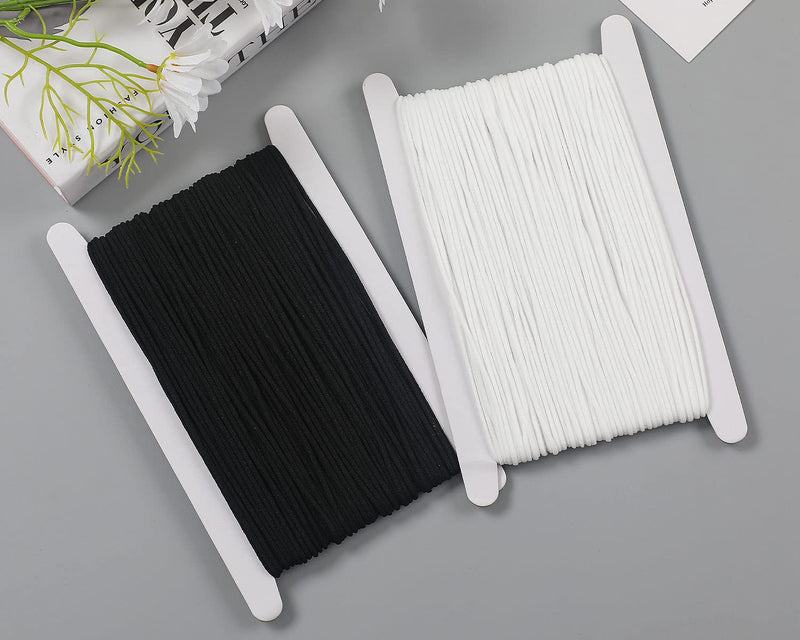 YAKRUNA 3mm Black Elastic String for Bracelets and Necklace, 1/8 Inch x 30M Round Soft Thin Elastic Cord for Jewelry Making and Face Mask Sewing 30M black - NewNest Australia