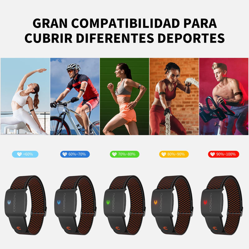 Coospo Hw9 Heart Rate Monitor, Bluetooth Ant+ & Sensor Led & Smart Hrm Heart Rate Monitor Ip67 Waterproof Heart Rate Monitor Bracelet Compatible With Polar Wahoo Garmin Zwift Elite Hrv - NewNest Australia