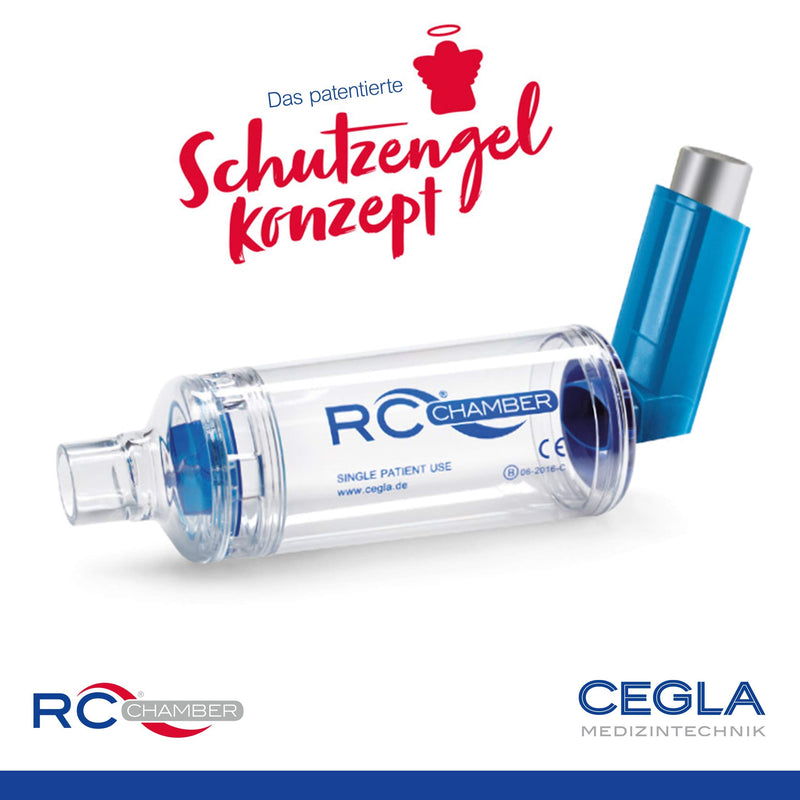 Cegla Rc-Chamber With Mouthpiece, Inhaler For Adults And Children From 5 Years - Lighter And Effective Inhalation With Guardian Angel Concept For More Safety, Asthma And Copd - NewNest Australia