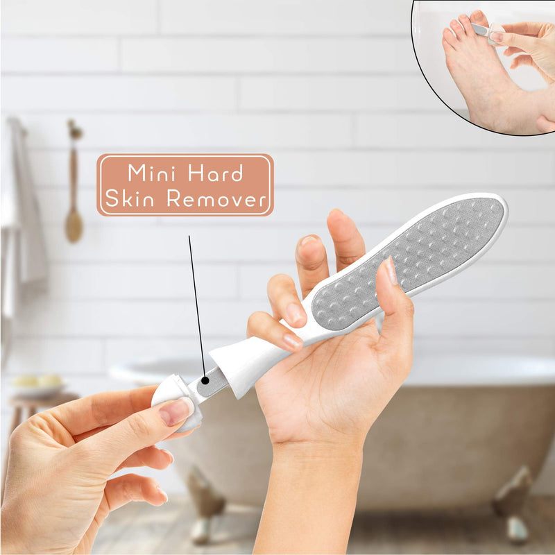 SlkySmooth 3-in-1 Foot File | Hard Dead Skin Remover | Cracked Heels Callus Pedicure Scrubber Corn Removal | Scraper Grater Pumice Stone Exfoliator Rasp Pedi Exfoliating Heel Files for Feet Care - NewNest Australia