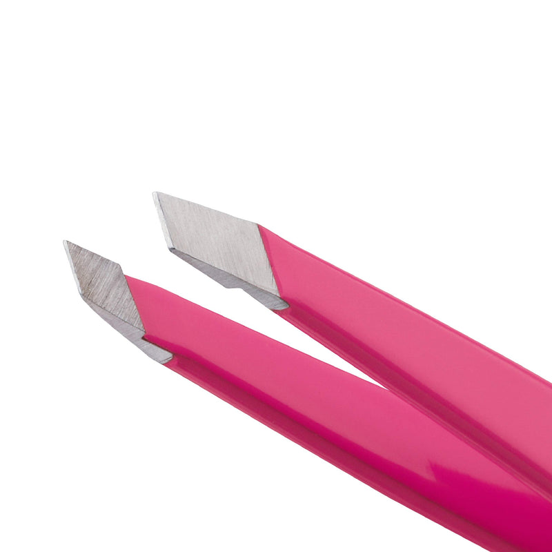 Tweezerman Stainless Steel Mini Slant Tweezer, Neon Pink, 1 Count Flamingo Pink - NewNest Australia