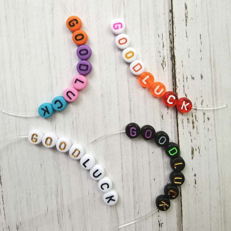Amaney 1400 Pieces 7 Colors 4x7mm Round Acrylic Alphabet Letter Beads A-Z Mixed and Crystal Line for Jewelry Making - NewNest Australia