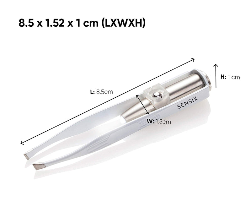 Sensica Tweezers with Led Light - Professional Precision Stainless-Steel Slant Tip Tweezers for Daily Grooming of Eyebrows, Nose Hairs, Upper Lip and More - Perfectly Aligned for Easy Accurate Use - NewNest Australia