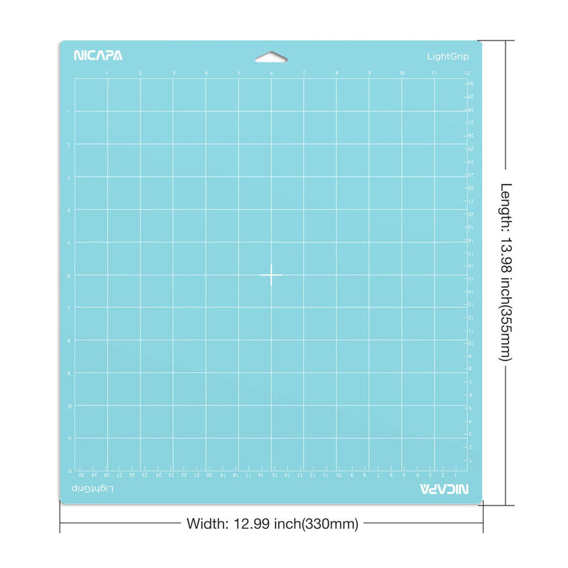 Nicapa Light Grip Cutting Mat for Cricut Maker 3/Maker/Explore 3/Air 2/Air/One (12x12 inch,3 Mats) Light Adhesive Sticky Blue Quilting Replacement Cut Mats LightGrip Blue 12*12 3packs - NewNest Australia