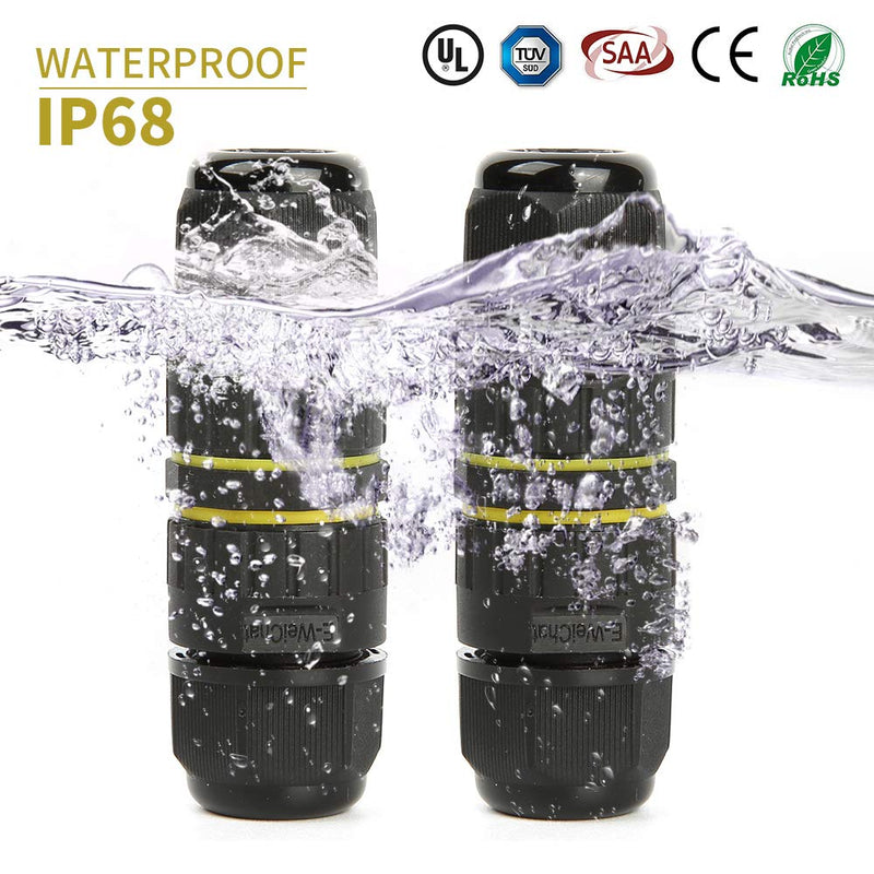 Junction Box Outdoor 2 Way Waterproof IP68 Electrical Cable Connector ,M16 Wire Range(3.5-10mm),Suitable for Repair and Extend Power Cables,UL(5 Pack) M16-2Pin - NewNest Australia