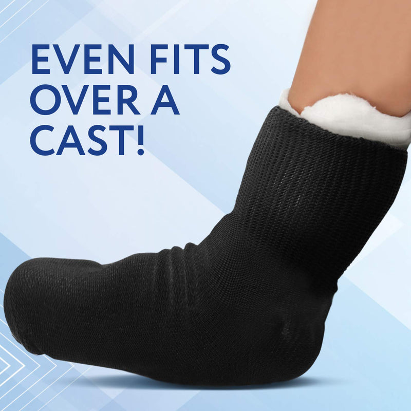 2 Pairs of Impresa Extra Width Socks for Lymphedema - Bariatric Sock - Oversized Sock Stretches up to 30'' Over Calf for Swollen Feet And Mens and Womens Legs - One Size Unisex - NewNest Australia