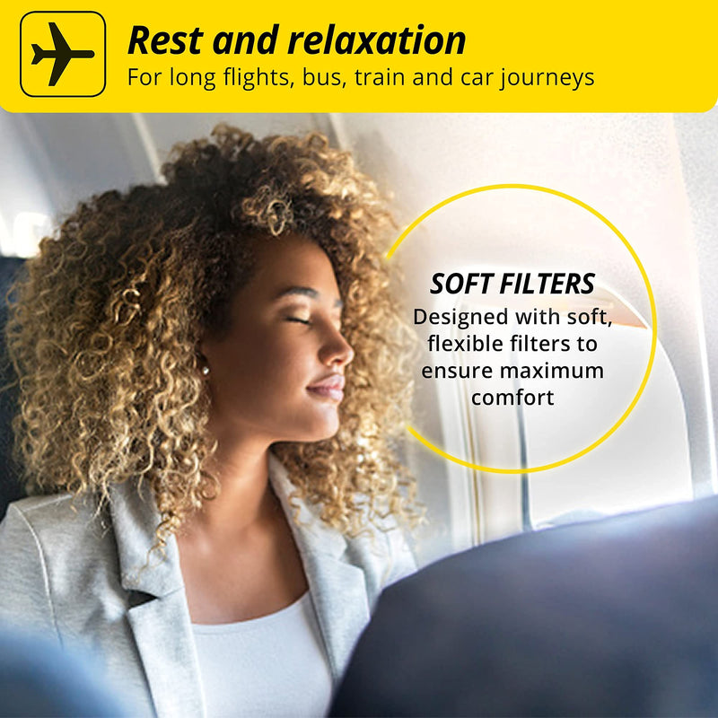 Alpine FlyFit Airplane Pressure Relief Earplugs 100x Reusable Hygienic Flying Plugs Prevent Ear Pain & Reduce Noise for Adults - Plane Travel Hearing Protection with Hypoallergenic Ultra Soft Filter - NewNest Australia