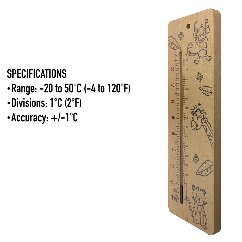 Large Wooden Baby Room Thermometer With Safari Nursery Design For Newborns - Reliable And Accurate Temperature Monitor In Nursery In House Bedroom Baby Room T - NewNest Australia