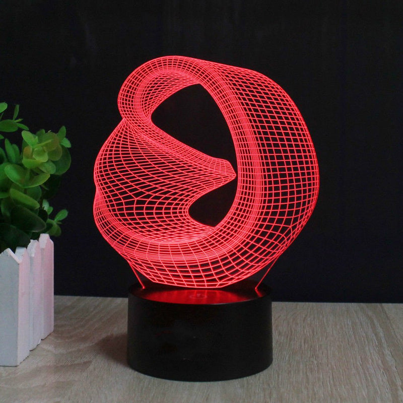 NewNest Australia - SUPERNIUDB 3D Abstract Night Light 7 Color Change LED Table Lamp Xmas Toy Gift 