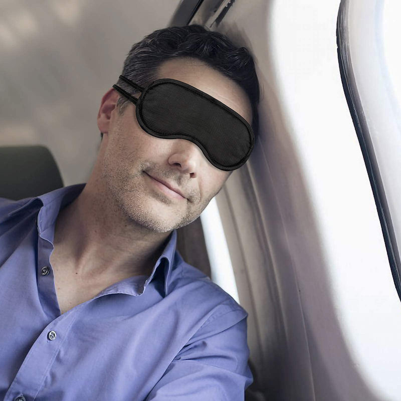 ITME 6 Pack Sleep Eye Mask Shade Cover, Sleeping Blindfold for Men & Women, Suitable for Lunch Break/Travel/on The Plane/Hotel/Camping Usage ( Black ) 06-pack - NewNest Australia