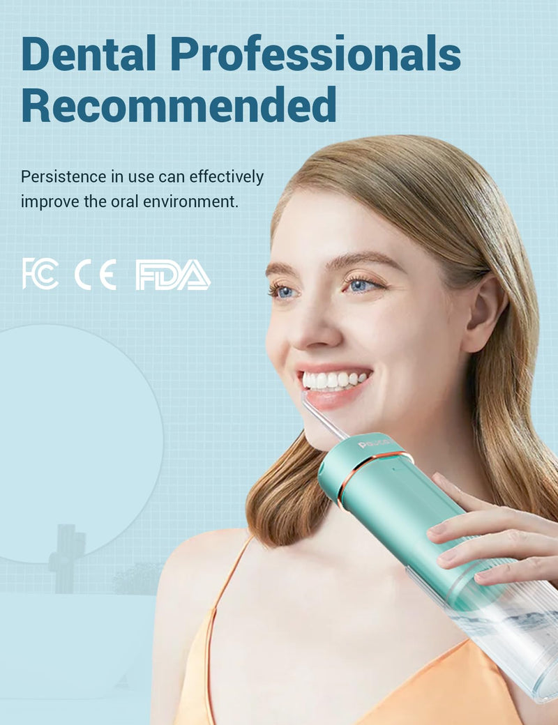 CARER BEAUTY professional oral irrigator for on the go with 3 modes and 6 nozzles IPX7 oral irrigator wireless water flosser for home/travel Protect your oral health - NewNest Australia