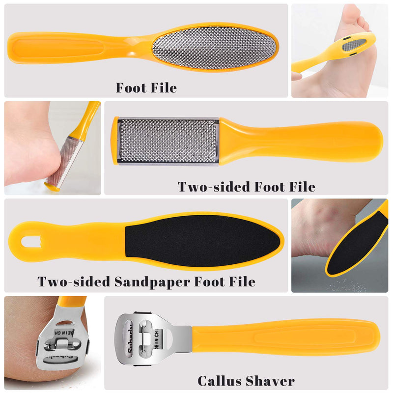 Foot File Pedicure Set, 30 in 1 Foot Files Foot Care Scrubber Kit Hard Skin Remover Feet Scrub for Women Men Salon or Home - NewNest Australia