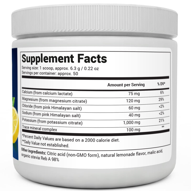 Dr. Berg's Original Electrolyte Powder Lemonade - Hydration Drink Mix Supplement, Boosts Energy & Keto-Friendly - NO Maltodextrin & Sugar-Free - No Ingredients from China - Lemon Flavor 50 Serving Lemonade - 50 Servings - NewNest Australia
