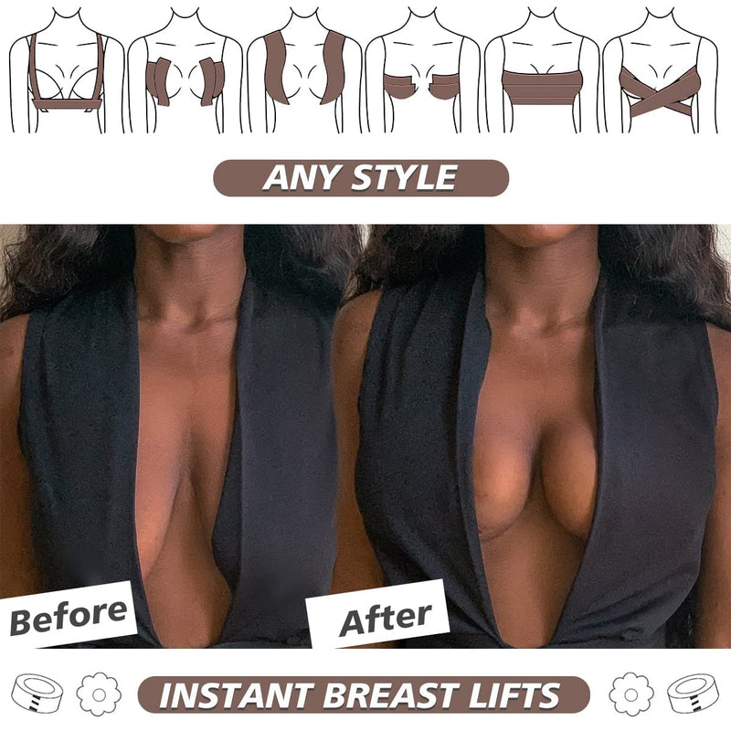 XL Breast Lift Tape, BoobTape for Large Breasts,Body Tape for Fashion,Athletic Tape, Boobytape &NippleCover for A-G(DD)Cup Brown - NewNest Australia