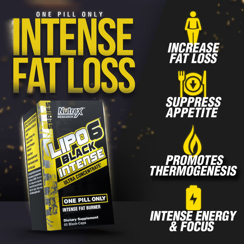 Nutrex Research Lipo-6 Black Intense Ultra Concentrate | Intense Thermogenic Fat Burner - Weight Loss Supplement | 60 Diet Pills - NewNest Australia