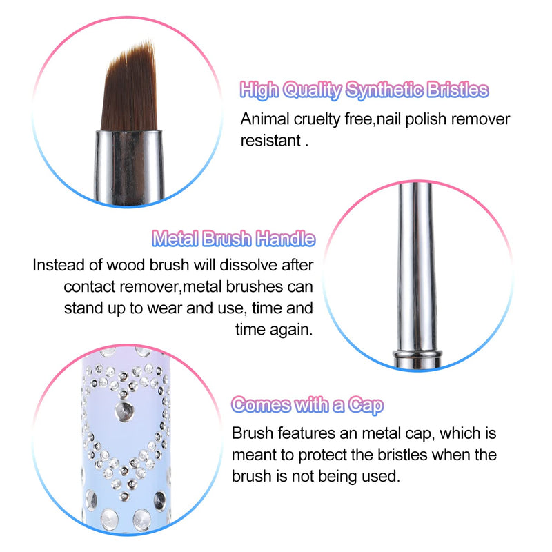 gootrades Nail Art Clean Up Brushes,Nail Brushes for Cleaning Polish Mistakes on the Cuticles, Acetone Resistant Nail Brush, Fingernail Cleaning Brushes for Nail Art and Designs (2 Pcs Round&Angled) - NewNest Australia