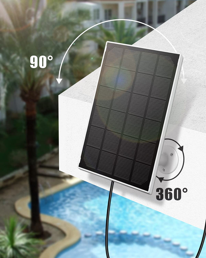 ZUMIMALL Solar Panel for Outdoor Security Camera F5/F5K/CG1/Q1PRO/GX1S/GX2S, Waterproof Solar Panel with 10ft Charging Cable ( No Camera) - NewNest Australia