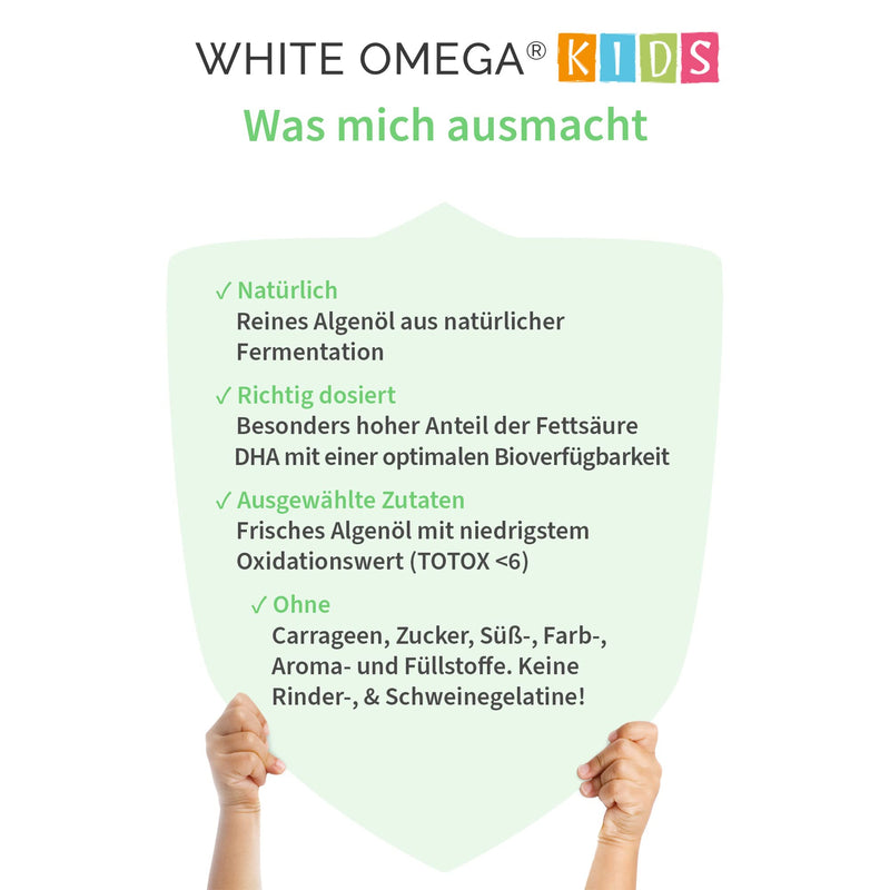 Algae oil capsules for children - vegan Omega-3 - without carrageenan - 330 mg DHA from algae - 90 mini capsules - NewNest Australia