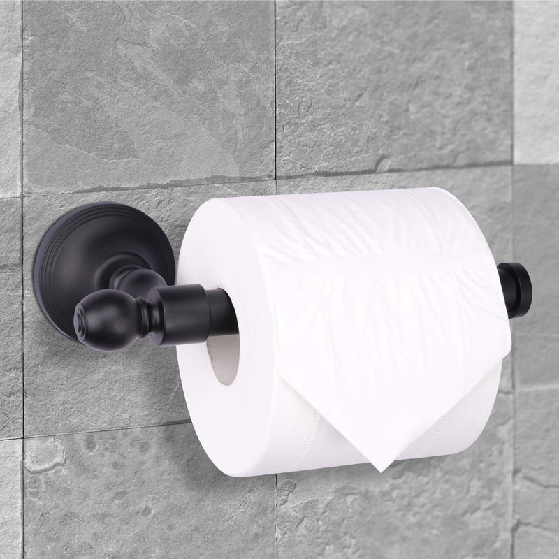 Matte Black Toilet Paper Holder Wall Mounted, LKKL Bathroom Tissue Holder, Adhesive Toilet Paper Roll Holder Dispenser and Hanger Bar for Bathroom Washroom Kitchen, SUS304 Stainless Steel, 8 inch - NewNest Australia