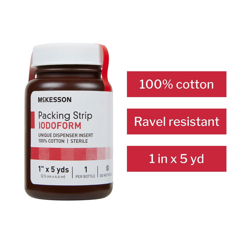 McKesson Packing Strip, Sterile, Iodoform, 100% Cotton, 1 in x 5 yds, 1 Count - NewNest Australia