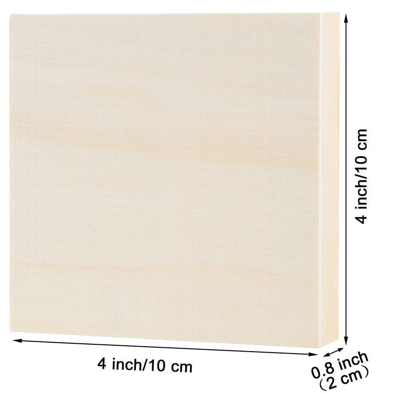 ADXCO 8 Pack Wood Panels 4 x 4 Inch Unfinished Wood Canvas Wooden Panel Boards for Painting, Pouring, Arts Use with Oils, Acrylics - NewNest Australia