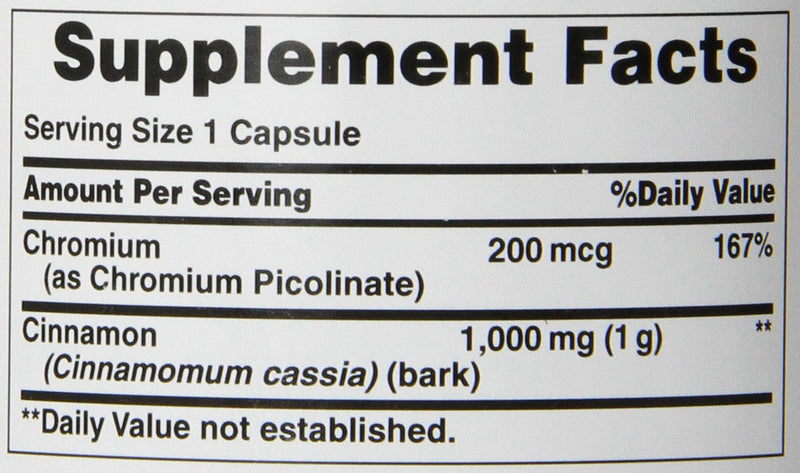 Cinnamon with High Potency Chromium, 1000 mg, Supports Sugar and Fat Metabolism, 120 Count by Puritan's Pride Brown (Pack of 1) - NewNest Australia