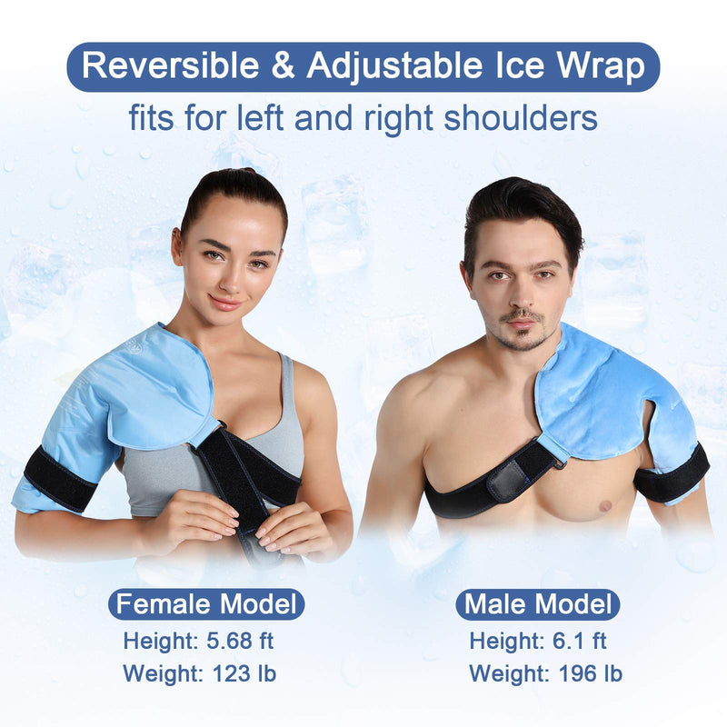 REVIX Shoulder Ice Pack Rotator Cuff Cold Therapy, Ice Packs Shoulder Wraps for Pain Relief & Tendonitis, Reusable Shoulder Cold Pack Compression Brace for Injuries, Recovery After Shoulders Surgery Blue - NewNest Australia