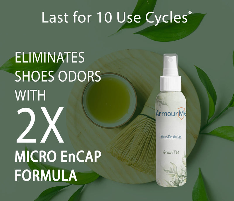 ArmourMe Shoe Spray | Shoe Deodorizer | Shoe Spray Smell Eliminator for Shoes and Sandal | Men & Women Extra Strength Shoe Odor Eliminator | Socks Deodorize.(Green Tea) Green Tea - NewNest Australia