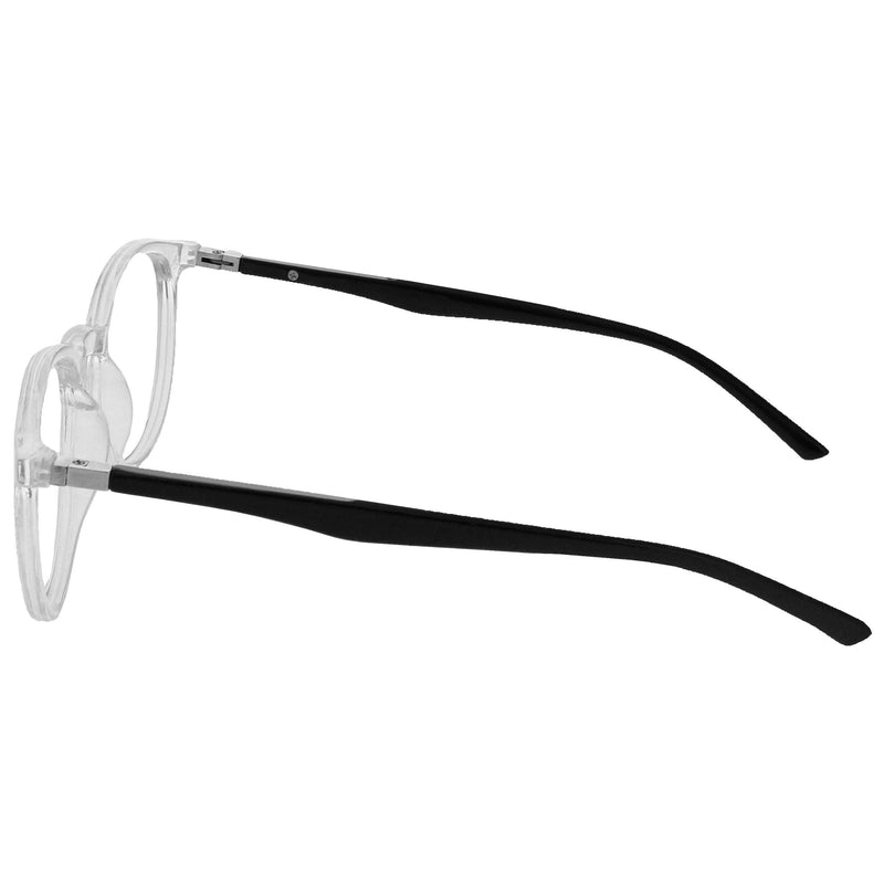 Opulize Met 4 Pack Reading Glasses Large Round Black Brown Gray Clear Men Women Spring Hinges RRRR60-127C Black / Brown / Gray / Clear +1.50 Diopter Single - NewNest Australia