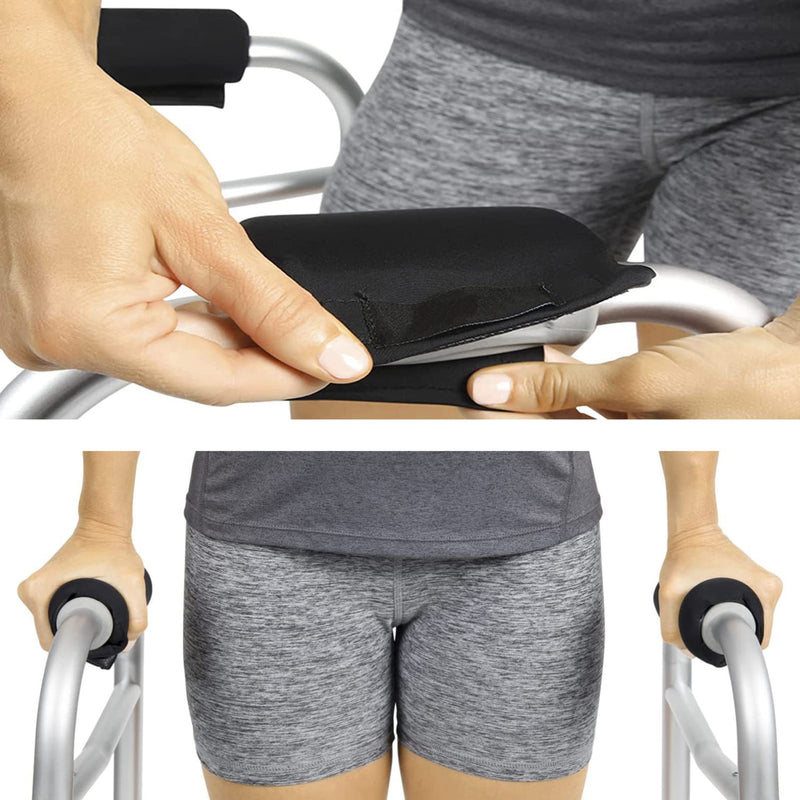 Healvian 2pcs Black Walker Grips Padded Hand Covers Soft Cushion Padding for Folding Rolling Wheelchair Rollator Handle Senior Elderly Grippers Crutch Handle Pads Mobility Aid Hand Cushion - NewNest Australia